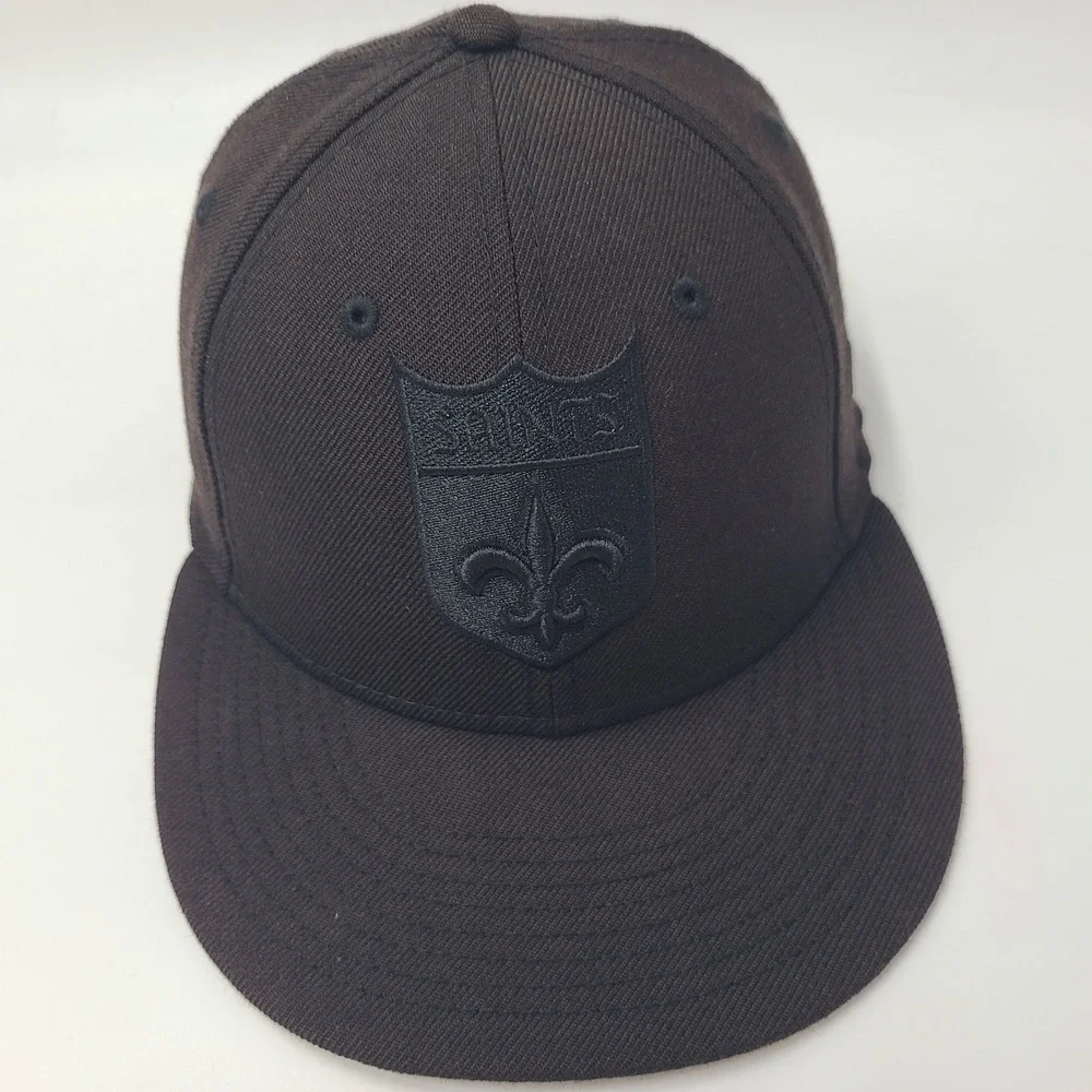 New Orleans Saints Hat Fitted 7 3/8 New Era 59Fifty Faded Black/Brown NFL Men